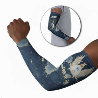 Bennu Ancient Egyptian Arm Sleeves with Deep Blue Ink Wash, Winged Bennu Bird and Soul of Ra - Wonder Print Shop