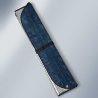 Bennu Ancient Egyptian Auto Sun Shade with Deep Blue Ink Wash, Winged Bennu Bird and Soul of Ra - Wonder Print Shop