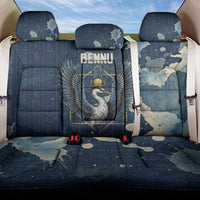 Bennu Ancient Egyptian Back Car Seat Cover with Deep Blue Ink Wash, Winged Bennu Bird and Soul of Ra - Wonder Print Shop