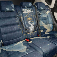 Bennu Ancient Egyptian Back Car Seat Cover with Deep Blue Ink Wash, Winged Bennu Bird and Soul of Ra - Wonder Print Shop