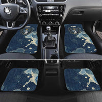 Bennu Ancient Egyptian Car Mats with Deep Blue Ink Wash, Winged Bennu Bird and Soul of Ra - Wonder Print Shop
