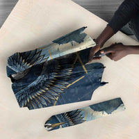 Bennu Ancient Egyptian Umbrella with Deep Blue Ink Wash, Winged Bennu Bird and Soul of Ra - Wonder Print Shop