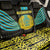 Kazakhstan National Emblem Back Car Seat Cover with Black Tribal Pattern and Sun Eagle Motif