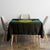 Kazakhstan National Emblem Tablecloth with Black Tribal Pattern and Sun Eagle Motif