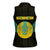 Kazakhstan National Emblem Women Sleeveless Polo Shirt with Black Tribal Pattern and Sun Eagle Motif