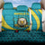 Kazakhstan National Flag Back Car Seat Cover with Mangilik El Bald Eagle and Blue Tribal Pattern