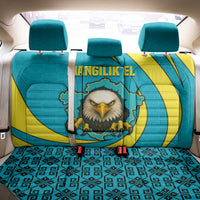 Kazakhstan National Flag Back Car Seat Cover with Mangilik El Bald Eagle and Blue Tribal Pattern