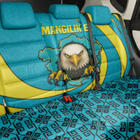 Kazakhstan National Flag Back Car Seat Cover with Mangilik El Bald Eagle and Blue Tribal Pattern