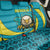 Kazakhstan National Flag Back Car Seat Cover with Mangilik El Bald Eagle and Blue Tribal Pattern