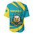 Kazakhstan National Flag Baseball Jersey with Mangilik El Bald Eagle and Blue Tribal Pattern