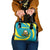 Kazakhstan National Flag Shoulder Handbag with Mangilik El Bald Eagle and Blue Tribal Pattern