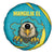 Kazakhstan National Flag Spare Tire Cover with Mangilik El Bald Eagle and Blue Tribal Pattern