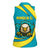 Kazakhstan National Flag Women Sleeveless Polo Shirt with Mangilik El Bald Eagle and Blue Tribal Pattern