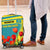 Kazakhstan National Flag Luggage Cover with Red Tulip Bloom and Blue Yellow Ethnic Motif