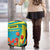 Kazakhstan National Flag Luggage Cover with Red Tulip Bloom and Blue Yellow Ethnic Motif