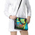 Kazakhstan National Flag Shoulder Handbag with Red Tulip Bloom and Blue Yellow Ethnic Motif