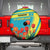Kazakhstan National Flag Spare Tire Cover with Red Tulip Bloom and Blue Yellow Ethnic Motif