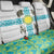 Kazakhstan National Symbols Back Car Seat Cover with Tribal Animal Crest and Blue Ethnic Motif on White