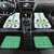 Kazakhstan National Symbols Car Mats with Tribal Animal Crest and Blue Ethnic Motif on White