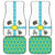 Kazakhstan National Symbols Car Mats with Tribal Animal Crest and Blue Ethnic Motif on White