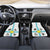 Kazakhstan National Symbols Car Mats with Tribal Animal Crest and Blue Ethnic Motif on White