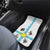 Kazakhstan National Symbols Car Mats with Tribal Animal Crest and Blue Ethnic Motif on White