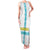 Kazakhstan National Symbols Family Matching Tank Maxi Dress and Hawaiian Shirt with Tribal Animal Crest and Blue Ethnic Motif on White