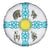 Kazakhstan National Symbols Spare Tire Cover with Tribal Animal Crest and Blue Ethnic Motif on White