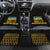 Kazakhstan Born Free Riding Far Car Mats with Wild Horses and Gold Tribal Pattern on Black