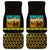Kazakhstan Born Free Riding Far Car Mats with Wild Horses and Gold Tribal Pattern on Black