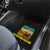 Kazakhstan Born Free Riding Far Car Mats with Wild Horses and Gold Tribal Pattern on Black