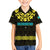 Kazakhstan Born Free Riding Far Hawaiian Shirt with Wild Horses and Gold Tribal Pattern on Black
