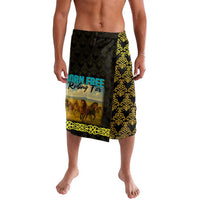 Kazakhstan Born Free Riding Far Lavalava with Wild Horses and Gold Tribal Pattern on Black