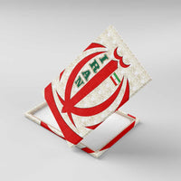 Iran Flag Pattern Canvas Wall Art with Bold Red National Emblem Design