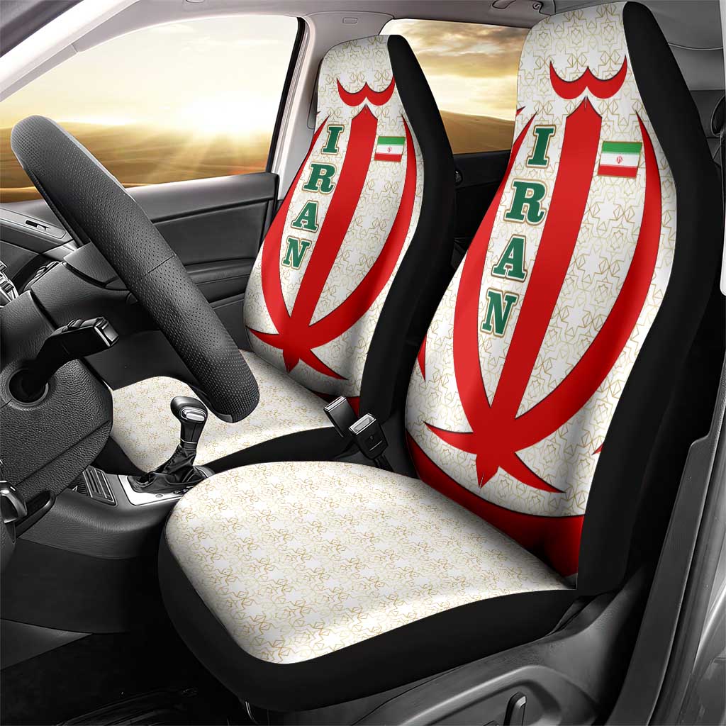 Iran Flag Pattern Car Seat Cover with Bold Red National Emblem Design