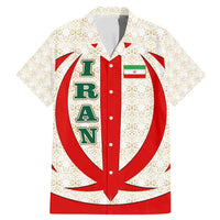 Iran Flag Pattern Family Matching Mermaid Dress and Hawaiian Shirt with Bold Red National Emblem Design