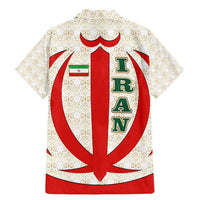 Iran Flag Pattern Family Matching Mermaid Dress and Hawaiian Shirt with Bold Red National Emblem Design