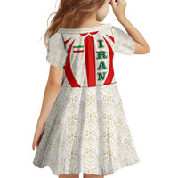 Iran Flag Pattern Family Matching Puletasi and Hawaiian Shirt with Bold Red National Emblem Design