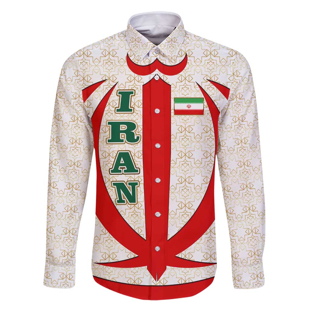 Iran Flag Pattern Family Matching Puletasi and Hawaiian Shirt with Bold Red National Emblem Design