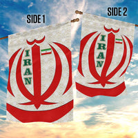 Iran Flag Pattern Garden Flag with Bold Red National Emblem Design