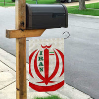 Iran Flag Pattern Garden Flag with Bold Red National Emblem Design