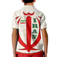 Iran Flag Pattern Kid Polo Shirt with Bold Red National Emblem Design