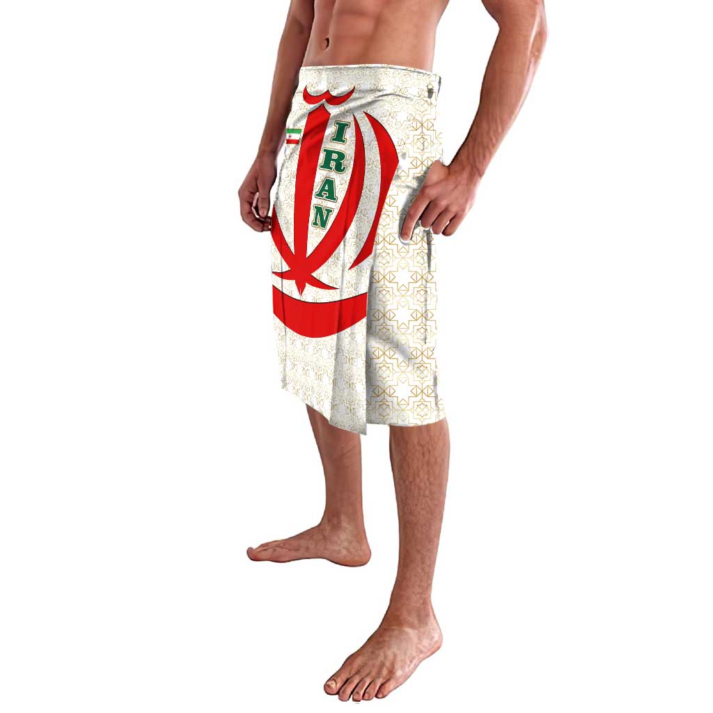 Iran Flag Pattern Lavalava with Bold Red National Emblem Design