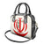Iran Flag Pattern Shoulder Handbag with Bold Red National Emblem Design