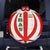 Iran Flag Pattern Spare Tire Cover with Bold Red National Emblem Design