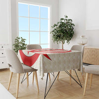 Iran Flag Pattern Tablecloth with Bold Red National Emblem Design
