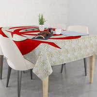 Iran Flag Pattern Tablecloth with Bold Red National Emblem Design