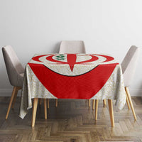 Iran Flag Pattern Tablecloth with Bold Red National Emblem Design