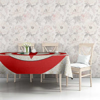 Iran Flag Pattern Tablecloth with Bold Red National Emblem Design