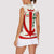 Iran Flag Pattern Women Sleeveless Polo Shirt with Bold Red National Emblem Design